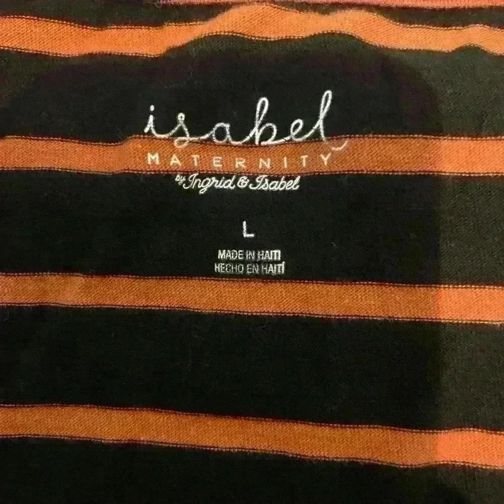 Ingrid Isabel LONG SLEEVE Scoop Neck Side Shirred Maternity T-Shirt Large - Picture 2 of 5